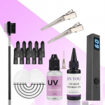 Kiiresti k&otilde;vastuv UV-juuksekomplekt: UV-lambi + 30g liimi ja eemaldajaga, N&auml;htamatud kahjustusteta pikendused, T&auml;ielik salongi- ja kodune t&ouml;&ouml;riistakomplekt A set