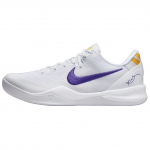 Nike Kobe 8 Protro Lakers Home Unisex tossud Valge Court-Lilla &Uuml;likoolikuld HF9550-100 47.5