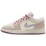 Air Jordan 1 Low GS Sail Violet Dust Laste tossud Kreemjas Legend-Helepruun Neutraalne-Hall FQ8094-100 40