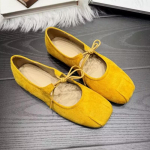 Moodsad Naiste Lamedad Pehmed Kingad 2025 S&uuml;gismood Suede Madalad Mokassiin Kingad Vabaaja Spordi Tossud Vabaaja Klassikaline Mugav Zapatos Mujer 35 kollane