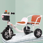 Laste Tandem Kolmerattaline Laste Kolmerattaline Ratas Kaass&otilde;itja Istme ja Pakikorviga V&auml;ikelaste Pedaalidega Jalgratas Libisemisvastane Tagahoovi/V&auml;litingimustesse valge