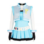Powerpuffi t&uuml;drukud Cosplay T&uuml;drukute kost&uuml;&uuml;mikleidi komplekt Blossom Buttercup Bubbles Kost&uuml;&uuml;mikleit v&ouml;&ouml;komplektiga Halloweeni peokost&uuml;&uuml;m L beež