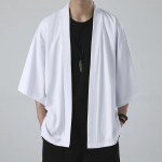 Meeste Jaapani kimono s&auml;rgid vaba&otilde;mblusega kerged yukata mood must kardigan 3/4 varrukatega v&auml;lir&otilde;ivad suvepuhkuseks 5XL tumehall v&auml;rv