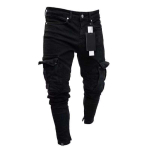 Moodsad kitsad teksap&uuml;ksid rebenenud teksad Slim Kevadised augud 2021 Meeste mood &Otilde;hukesed Skinny teksad meestele Hiphop p&uuml;ksid R&otilde;ivad XL must