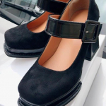 Platvorm Stiletto Kontsad Mary Janes Kontsad Kingad Naised Patendinahk Paksu Ruudukujulise Ninaga Pandlaga Gooti Naised Pumbad Kontsaga Kingadel 37