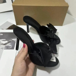 Temperament Stiletto sussid Suvised uued &uuml;mara ninaga avatud ninaga vibukattega jalaga libisemiskindlad kulumiskindlad &uuml;herealised k&otilde;rge kontsaga kingad 35 must