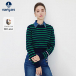 Navigare Women's Autumn Striped Wool Sweater M
