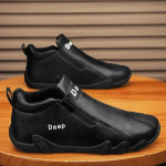 Meeste Nahast Kingad Ankle Boots Vabaaja Nahast Loaferid T&otilde;mblukuga Mugavad Formaalne Lame &Uuml;hev&auml;rvilised Valged Kingad S&otilde;idumokassiinid 44 must