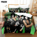 Kiss B&auml;ndi Voodipesukomplekt &Uuml;hekohaline Rockb&auml;ndi Tekikott Kahekohaline Queen King Twin Suurus Poistele T&auml;iskasvanutele Pehme Tekikoti Komplekt Kingitus EU single(135x200cm)