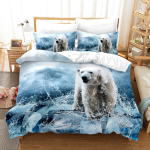 3D Kaisukaru Voodipesukomplekt Valge J&auml;&auml;karu Voodipesu Teismelistele Naistele &Uuml;he-, Kahe-, Kuninga-, T&auml;issuuruses Tekikott 2/3tk Voodiriided EU single(135x200cm) gray