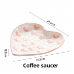 Uudne k&auml;sitsi maalitud armastuse kruus, loominguline s&uuml;damekujuline k&auml;epide, veetass, keraamiline piimakruus, armas roosa k&auml;sitsi valmistatud kohvikruus, hommikus&ouml;&ouml;gikruus 201-300ml