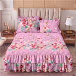 Korea stiilis tepitud pitsist printsess voodiseelik &ndash; paksendatud siidist harjatud tolmukindel voodikate 200*220cm Quilted Bed Skirt