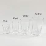 4 tk/1 tk Klaaside komplekt 15 ml/30 ml/80 ml/120 ml Shot-klaas Paksenenud p&otilde;hjaga V&auml;ikesed topsid L&auml;bipaistvad joogiklaasid viski, burbooni, viina jaoks foam box pack white