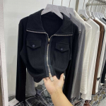 Naiste pikkade varrukatega polo T-s&auml;rk, kevadine uue disainiga kardigan Slim Fit alt XXL hall