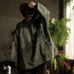 Johnature Vintage Naiste P&uuml;stkraega Pikkade Varrukatega Mantlid S&uuml;gisene N&ouml;&ouml;biga Jacquard Hiina Stiilis Mantlid One Size roheline