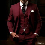 Must meeste &uuml;likonn &uuml;herealine terava rev&auml;&auml;riga kitsa l&otilde;ikega meester&otilde;ivad luksuslik 3-osaline jakk p&uuml;ksid vest pulmad t&auml;iskomplektid 2025 S burgundiapunane