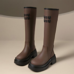 Platvormiga p&otilde;lvek&otilde;rgused lumesaapad naistele, k&otilde;rge kontsaga nahast kingad, talv 2025 trend, retro, gooti, Chelsea, jalutamiseks, paksu tallaga, naiste saapad 39 pruun