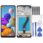 OEM LCD-ekraan Samsung Galaxy A21 / SM-A215 jaoks, puuteekraan, t&auml;ielik komplekt raamiga (Must) must