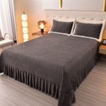 Piimane Sametist Voodikate Pl&uuml;&uuml;sist ja Paksustatud Talvine Voodilina Soe ja Puuvillane Libisemiskindel Sobib Kahele Inimesele 230x250cm 1pc