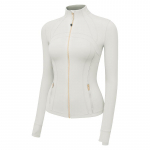 Naiste 2.0 p&uuml;stkraega kuldse lukuga k&otilde;rge elastsusega jooksujakk - Kevad/Suvi pikkade varrukatega joogakost&uuml;&uuml;m. XXXL/12