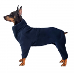Koera talvemantel Pehme fliisist pullover Riided Soojad k&uuml;lma ilmaga koerajakk 4 jalaga hubane Onesie kombinesoon v&auml;ikestele ja keskmistele suurtele koertele 3-5kg tumesinine v&auml;rv