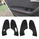 Ainult Sedaan Pehme Nahast Uksepaneeli Kate VW Polo 2011 2012 2013 2014 2015 2016 jaoks Siseukse K&auml;etoe Paneeli Kate Kleebise Liist Front Black-red