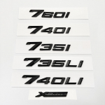 2023. aasta l&auml;ikiv must Letters735i 740i 760i 735Li XDrive embleem BMW uue 7. seeria auto poritiiba pagasiruumi tagumise auto logo kleebis Glossy Black