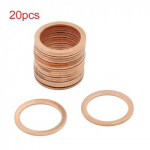 20pc Copper Crush Washers Flat Car Sealing Gaskets Rings 16 x 21mm Dia
