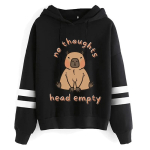 Kawaii Multikas Kapibaara Hupparid Naistele Meestele Harajuku Mood Graafilised T&auml;navar&otilde;ivad Unisex Dressipluusid Kapuutsiga Top 6XL black