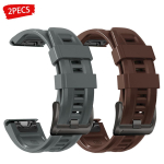 2 tk QuickFit rihm 22mm 26mm Garmin Fenix 8 E 7 7X 6X 6 Pro 5X Plus/Epix Gen 2/Tactix 8 randmepael Spordirihm Silikoonist K&auml;ev&otilde;ru QuickFit 26mm gray