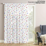 V&auml;rvikas pritsmetega makaron Elav v&auml;rskus Laste toa elutoa dekoratiivne aknakardin Kiirkuivav Lihtsalt hooldatav 100*130 Rod Pocket 1pcs white