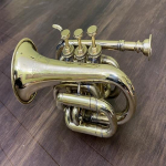 Messing Poleeritud taskutrompeti instrument 3 ventiiliga Vintage Flugelhorn Antiikne