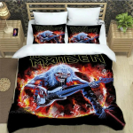 I-Iron-M-Maiden Voodipesukomplektid Peen 3D Kivir&auml;ppari B&auml;ndi Vooditarvete Komplekt Tekikott Tekikoti Komplekt Voodipesukomplekt Kivir&auml;ppari F&auml;nnide Kingitus 150*200cm 3pcs