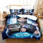 3D prinditud maadleja Roman Reigns voodipesukomplekt Poistele T&uuml;drukutele &Uuml;heinimese Queen King Suuruses Tekikott Padjap&uuml;&uuml;r Voodi Poistele T&auml;iskasvanutele EU Single(135*200cm)3pcs gray