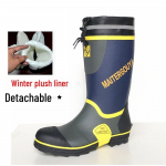 Meeste k&otilde;rge s&auml;&auml;rega terasninaga kummist vihmasaapad - Libisemiskindlad, Veekindlad, Hingavad, Moekad, Idealsed ehitusplatsidele 5L for Size 49-50