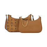 MCM Aren Visetos Kahes &Uuml;hes Logo Reljeefne Eemaldatava Ketiga Lukuga Crossbody &Otilde;lakott V&auml;ikesed Naiste kotid Konjak Br&auml;ndi MWHFSTA03CO001 Basic Set (Bag+Dust Bag)