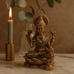 Antiikne messingist jumalanna Lakshmi Laxmi miniatuurne kuju 30mm