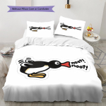 PINGU mustriga voodipesu, Tekikomplekt Tekikott Padjap&uuml;&uuml;r Kodu S&uuml;nnip&auml;evakingitus (1 * tekikott + 2 * padjap&uuml;&uuml;ri, ilma s&uuml;damikuta) 140x200cm