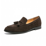 Suvised Vabaaja K&auml;imissussid Meestele Uued Slip-on Meeste Mokassiinid K&otilde;rgekvaliteedilisest Suede Tasselitega Vabaaja Jalan&otilde;ud &Auml;ri Terava Otsaga Nahast Jalan&otilde;ud 38 pruun
