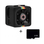 SQ11 Cam&eacute;ra Cach&eacute;e 1080P Mini Cam&eacute;ra Vision Nocturne et D&eacute;tection de Mouvement Cam&eacute;ra Espion + 8G Carte M&eacute;moire(Noir)