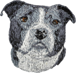 American Bulldog, Old Country Bulldog - dog-shaped patch, embroidered patch, unique decoration for Art-Dog backpack