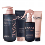 UNOVE 4-astmeline komplekt (&Scaron;ampoon 500ml + Hooldus EX 207ml + Loputuseta Ampullhooldus 200ml + Vol&uuml;&uuml;mi andev Lokikreem 147ml) Choose Treatment (Tender Bloom)
