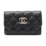 Chaneli logoga tepitud vasikanahast kaardihoidja Naiste aksessuaarid Must AP4905-B22098-94305 Basic Set (Bag+Dust Bag)