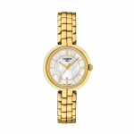 Tissot Flamingo Naiste &Scaron;veitsi Kvartsikell - 26 mm Valge P&auml;rlmuttertahvel, Kullatud Teras, Mudel T094.210.33.111.00 kuld