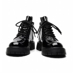 K&otilde;rge Kvaliteet Originaalne Disain Uus Punk Stiil Lakknahast Saapad Meestele Must Hombre Moodne Peo K&otilde;rgust Suurendavad Kingad 38 must