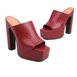 Uue stiili naiste k&otilde;rge kontsaga muulad platvormiga avatud varbaosa libisevad plokk-kontsaga naiste kontsaga sussid daamide kingad Zapatos Mujer 43