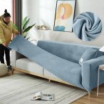 Elastne sametist diivanikate libisemiskindel L-kujuline sektsiooniline diivanikate elutuppa tugitoolikatted pehmed vastupidavad 2 seater145-185cm