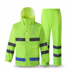 K&otilde;rgn&auml;htav T&ouml;&ouml;riietus Hi Vis &Uuml;likond Helkurjakk Veekindel ja Taskutega Helkur T&ouml;&ouml;p&uuml;kste Komplekt Veekindel Tuulekindel PVC L roheline