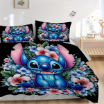 3 tk Stitch ja Lilled Tekikomplekt Pehme ja Mugav Magamistoa, K&uuml;lalistetoa ja &Uuml;hiselamu Sisustus Voodipesukomplekt B085 135x200cm