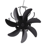 Pliidiventilaator magnettorule, mitteelektriline, soojusj&otilde;ul t&ouml;&ouml;tav, alumiiniumisulamist, kaminas p&otilde;lemiseks, gaasip&otilde;leti, termoventilaator black